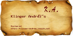 Klinger András névjegykártya