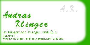 andras klinger business card